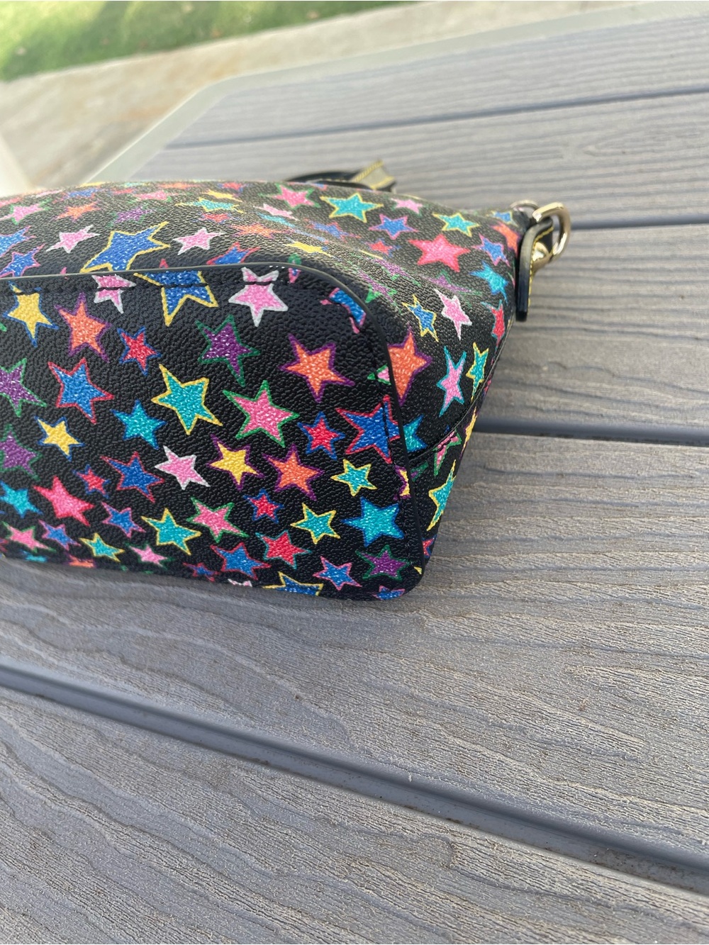 Dooney & Bourke Black Multicolor Star Print Satchel Bag - Picture 3 of 11